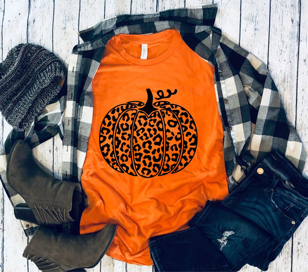 LEOPARD PUMPKIN GRAPHIC TEE